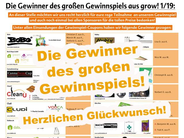 Gewinner Gewinnspiel 1-19