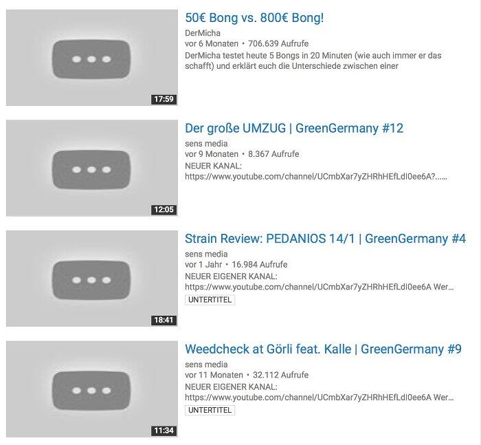 gesperrte Youtube Kanäle