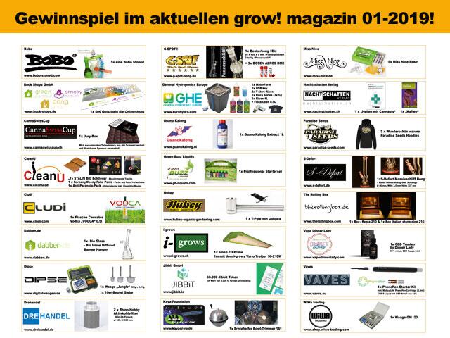 Gewinnspiel in der aktuellen grow! Ausgabe 01-2019